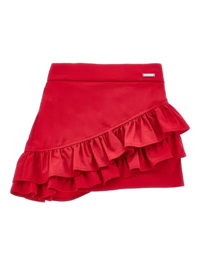 Monnalisa Skirt With Ruffles In Red