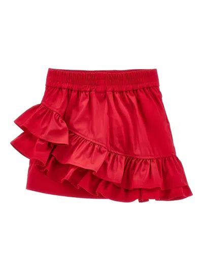 Monnalisa Skirt With Ruffles In Red