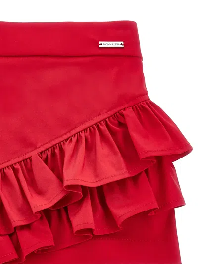 Monnalisa Skirt With Ruffles In Red