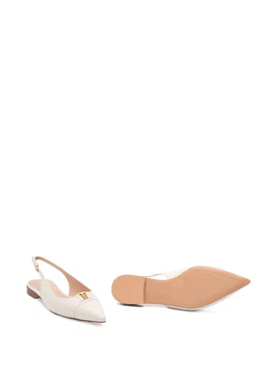 Twinset Pointed Slingback Pumps In White