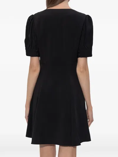 Kate Spade V-neck Button Mini Dress In Black