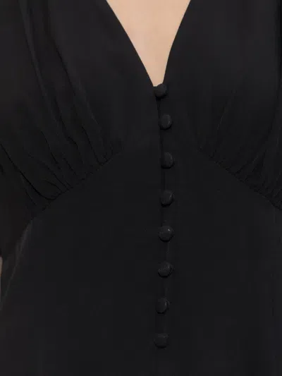 Kate Spade V-neck Button Mini Dress In Black