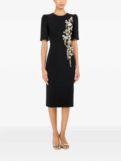 Jenny Packham Roma Embellished Midi Dress In Black