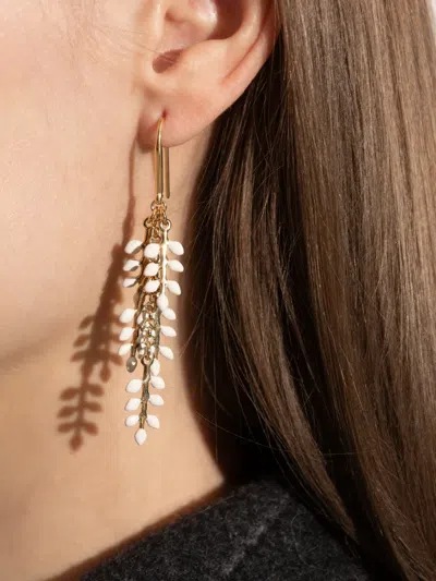 Isabel Marant Leaf Drop Earrings In Gold
