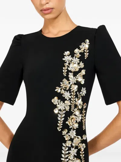 Jenny Packham Roma Embellished Midi Dress In Black