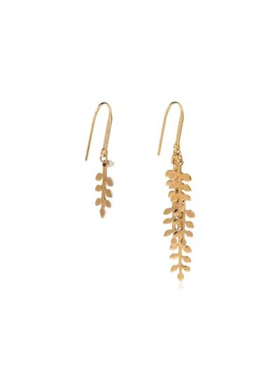 Isabel Marant Leaf Drop Earrings In Gold