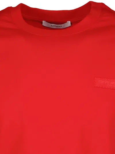 Givenchy Logo-patch Short-sleeve T-shirt In Red