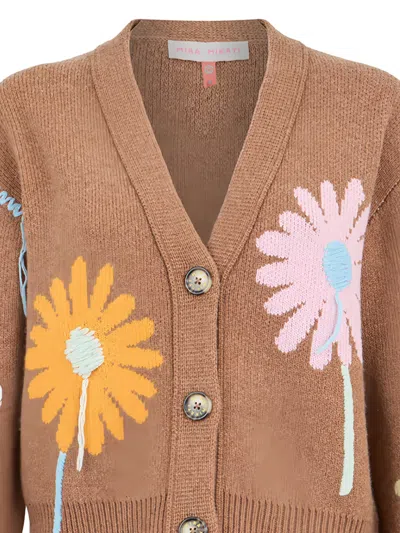 Mira Mikati Floral-intarsia Cardigan In Blue