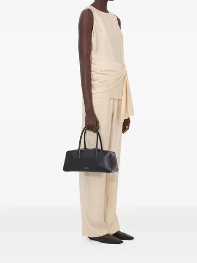 Loulou De Saison Fonda Striped Draped Top In Neutral