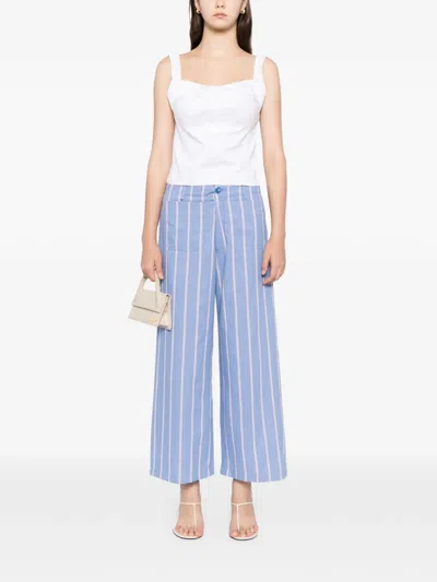 Blaklace Striped Trousers In Blue