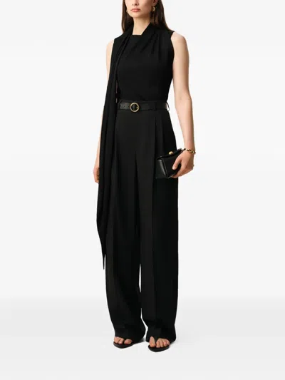 Ami Alexandre Mattiussi Sleeveless Top Asymmetric Hem Draped Detail In Black
