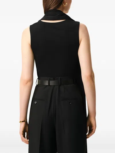 Ami Alexandre Mattiussi Sleeveless Top Asymmetric Hem Draped Detail In Black