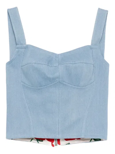 Blaklace Panelled Top In Blue
