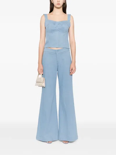 Blaklace Panelled Top In Blue