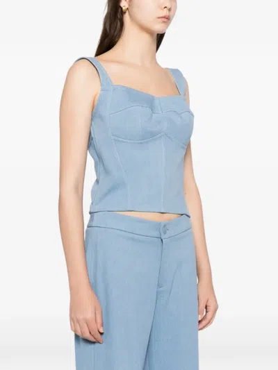 Blaklace Panelled Top In Blue