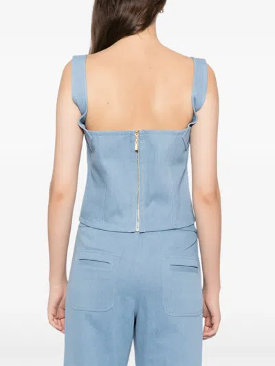 Blaklace Panelled Top In Blue