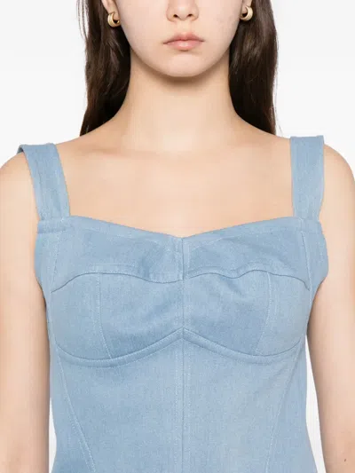 Blaklace Panelled Top In Blue