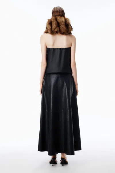 Alexander Wang Midi Circle Skirt Leather In Black