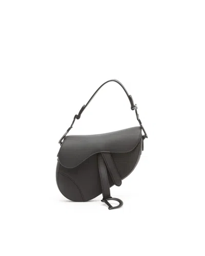 Dior Christian  Matte Saddle Bag In Black