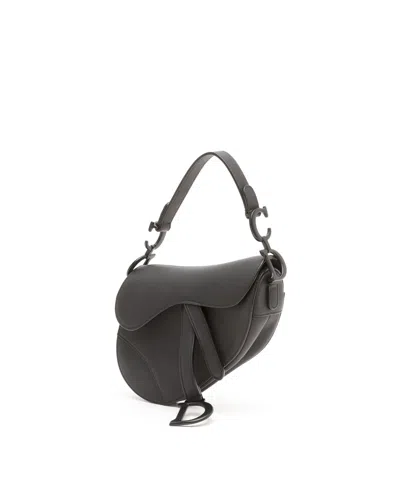 Dior Christian  Matte Saddle Bag In Black