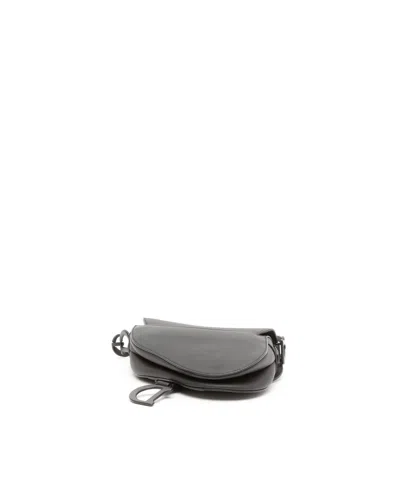 Dior Christian  Matte Saddle Bag In Black