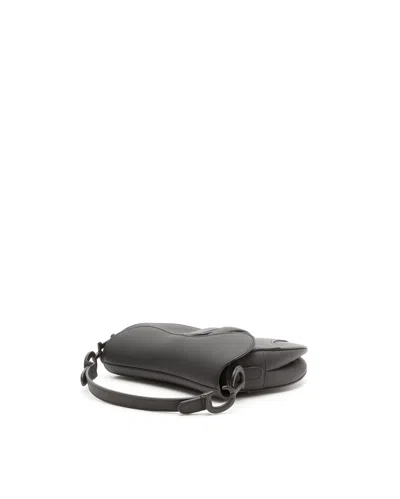 Dior Christian  Matte Saddle Bag In Black
