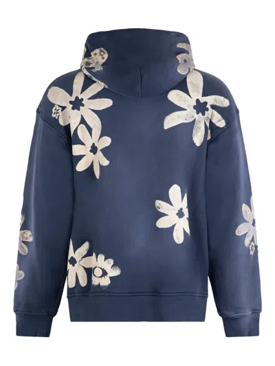 Alchemist Floral-pattern Embellished Hoodie In Blue
