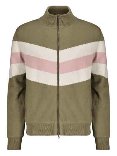 Herno Stand-up Collar Zip-up Cardigan In Green