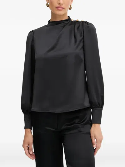 Fracomina Button Detail Blouse In Black