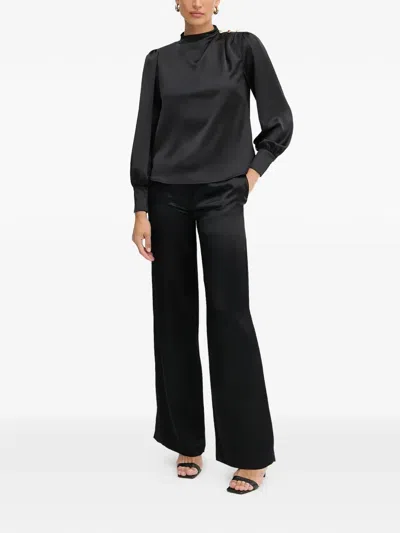 Fracomina Button Detail Blouse In Black