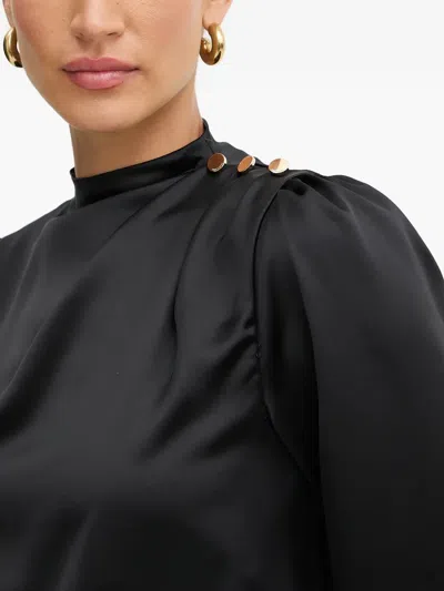 Fracomina Button Detail Blouse In Black