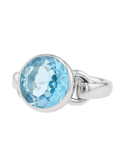 Pre-owned Poiray Indrani Topaz Half-articulated Ring In Silver