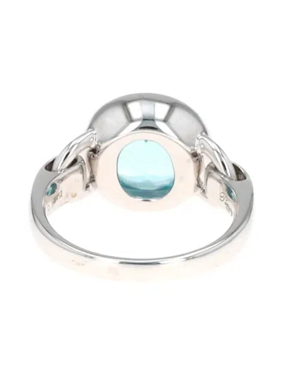 Pre-owned Poiray Indrani Topaz Half-articulated Ring In Silver