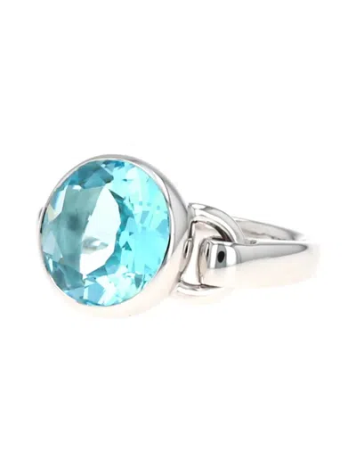 Pre-owned Poiray Indrani Topaz Half-articulated Ring In Silver