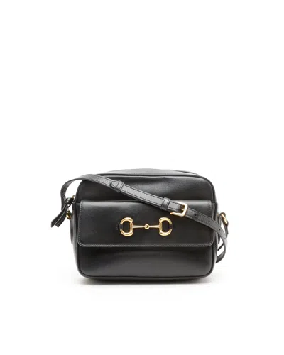 Gucci Horsebit 1955 Leather Crossbody Bag In Black