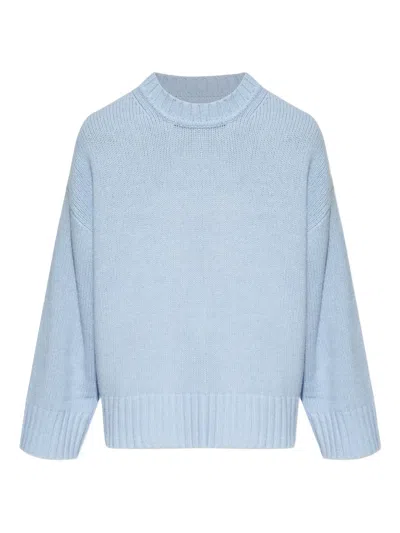 Samsoe & Samsoe Ribbed Crew-neck Sweater In Blue