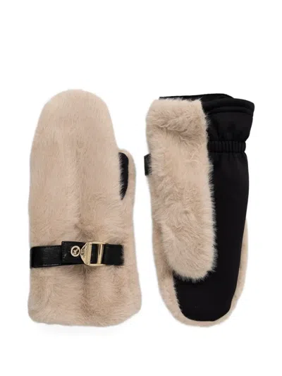Joseph Ribkoff Buckle Faux-fur Gloves In Neutral