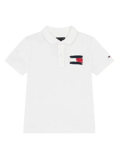 Tommy Hilfiger Junior Logo Polo Shirt In White