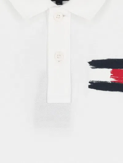 Tommy Hilfiger Junior Logo Polo Shirt In White