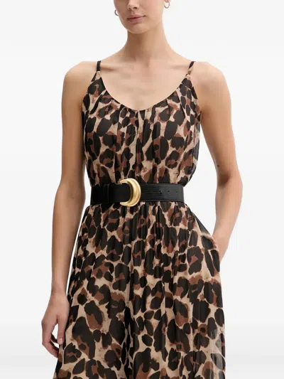 Joseph Ribkoff Animal-print Jumpsuit In Brown