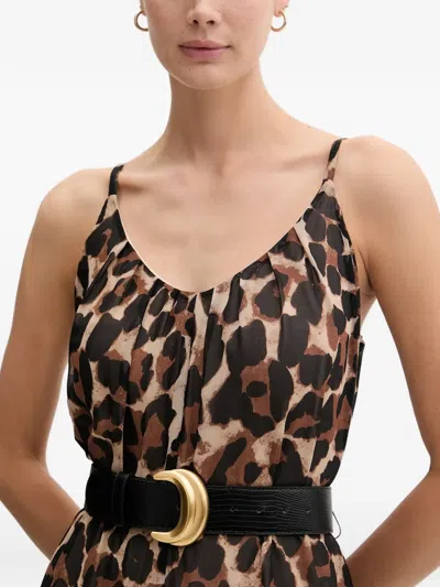 Joseph Ribkoff Animal-print Jumpsuit In Brown