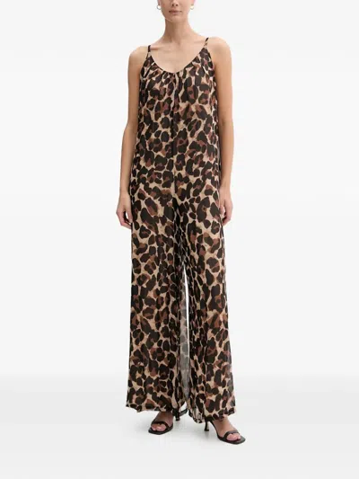 Joseph Ribkoff Animal-print Jumpsuit In Brown
