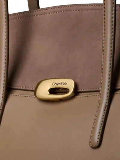 Calvin Klein Top-handle Shoulder Bag In Brown
