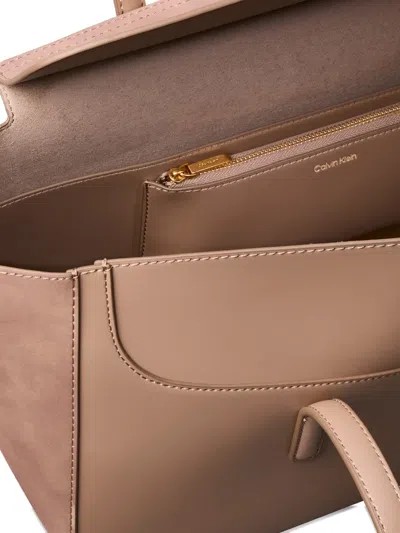 Calvin Klein Top-handle Shoulder Bag In Brown