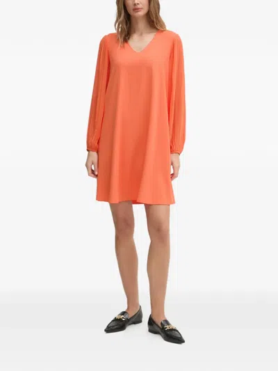 Joseph Ribkoff V-neck Mini Dress In Orange