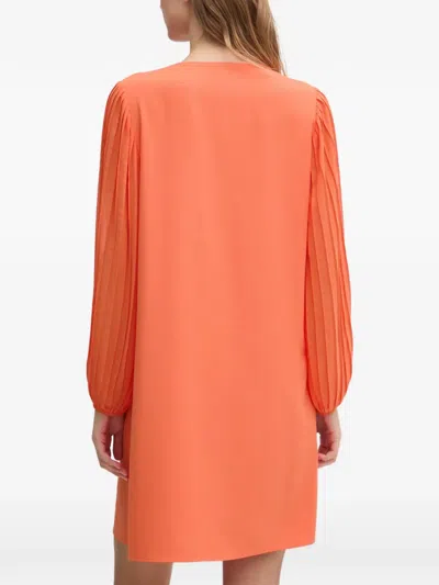 Joseph Ribkoff V-neck Mini Dress In Orange