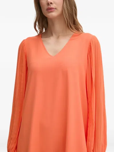 Joseph Ribkoff V-neck Mini Dress In Orange