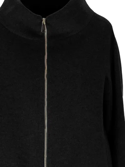Chiara Ferragni Zip-up Funnel-neck Coat In Black