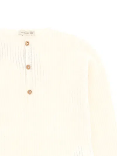 Wedoble Button Ribbed Sweater In Neutral