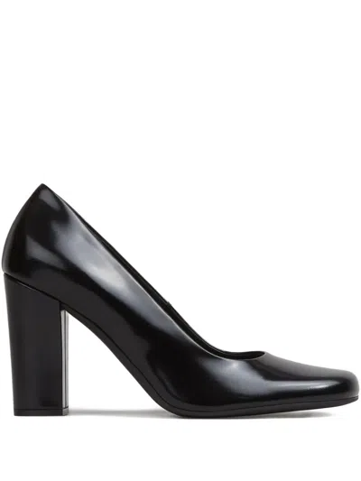 The Row Penelope Rounded Calf Leather Heel Shoes In Black